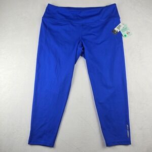 NWT DSG Women's Blue High Rise 7/8 Performance Leggings Athletic Capri Pants 2XL